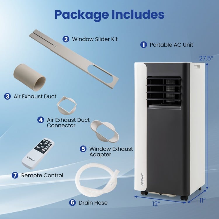 10000 BTU  3 in 1 Portable Air Conditioner with Fan and Dehumidifier Model