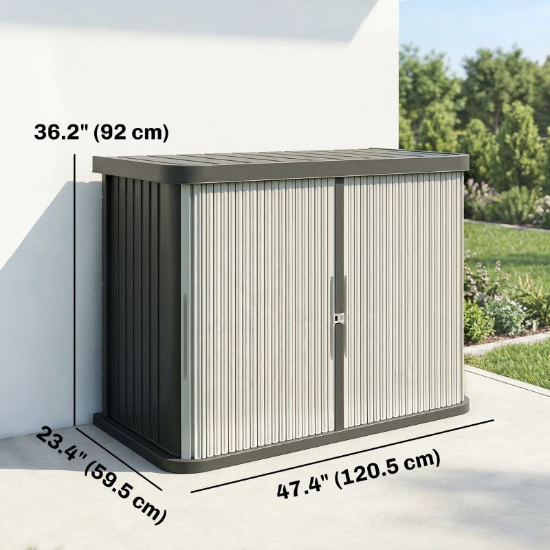 127 Gallon Outdoor Storage Box, UV Resistant Garden Storage Container for Patio, Porch, Poolside, Light Brown