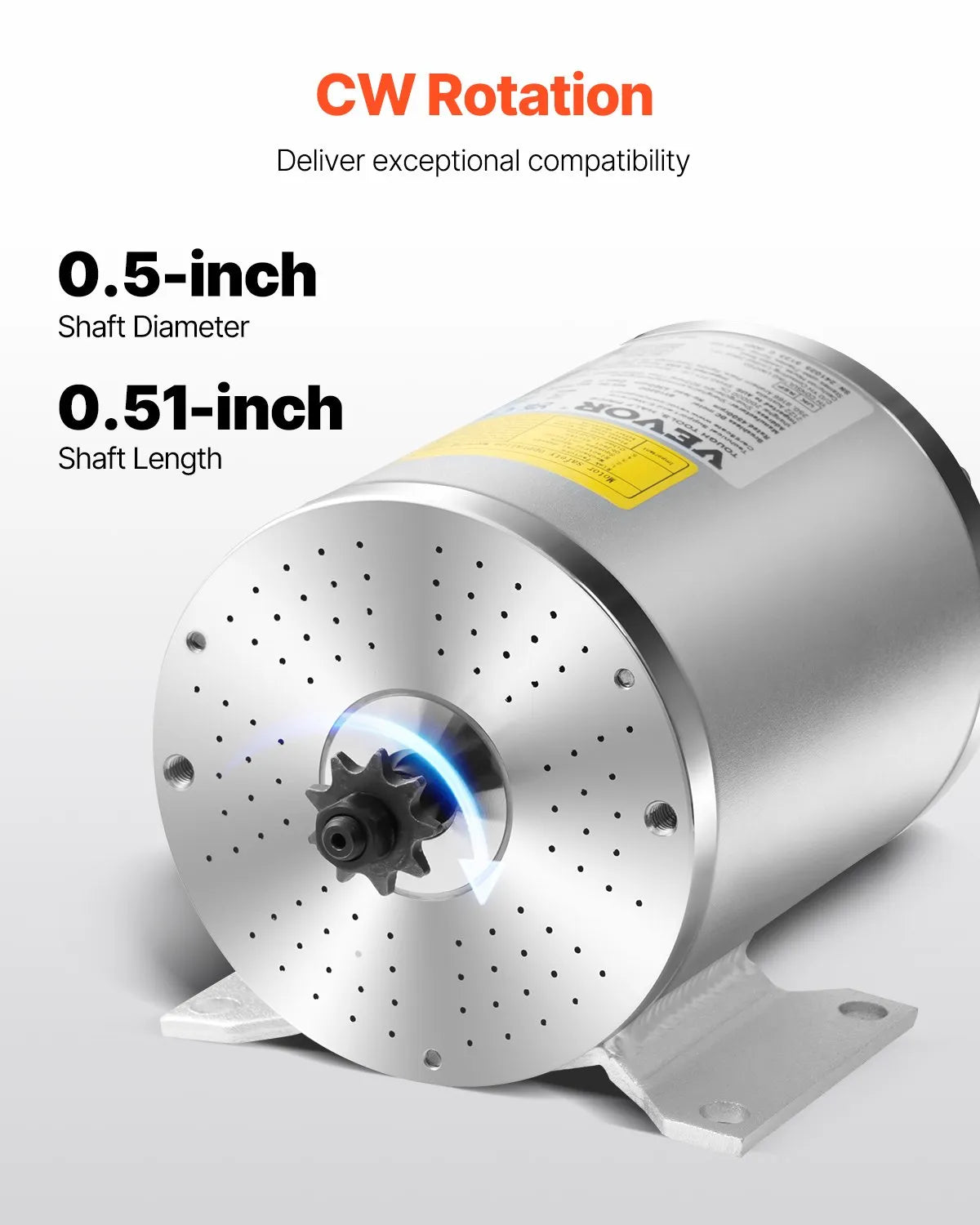 VEVOR 1800W Electric Brushless DC Motor Kit 48V 4500rpm with Upgraded Controller