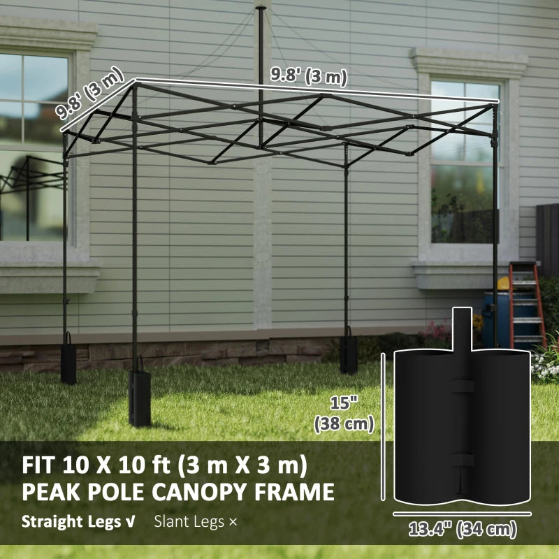 10' x 10' Replacement Canopy Top for Pop Up Canopy Tent with 4 Sand Bags, UPF50+ Protection, White