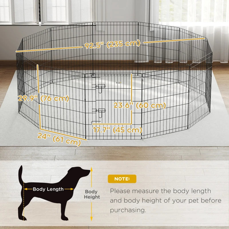 30inch Foldable Metal Exercise Pet Playpen Yard Dog Puppy Kennel Cage 12 Panel