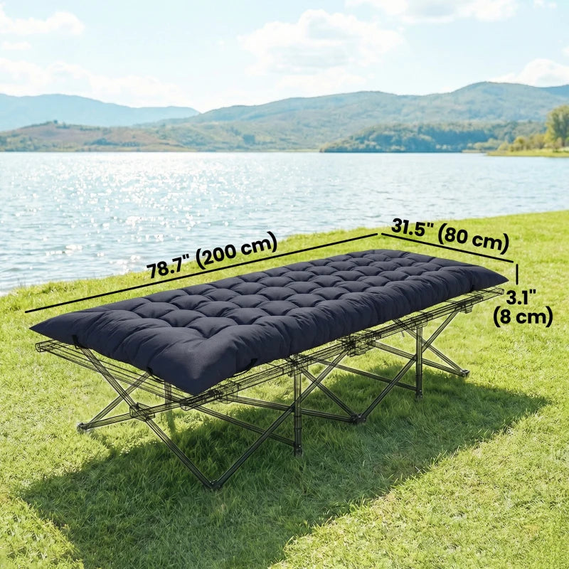 Sleeping Mat, Camping Mat Pad with Elastic Straps, Dark Grey