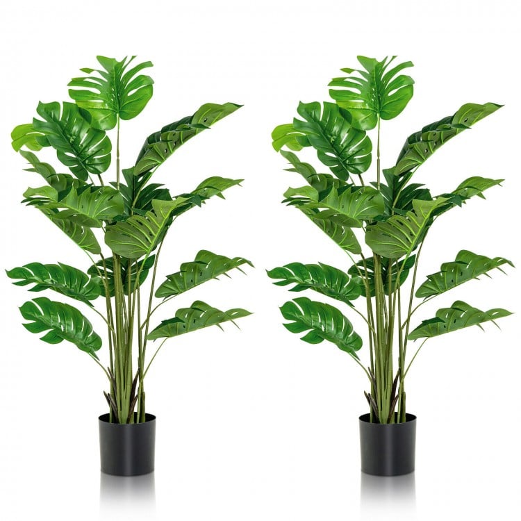 2 Pieces 5 Feet Artificial Monstera Tree Set