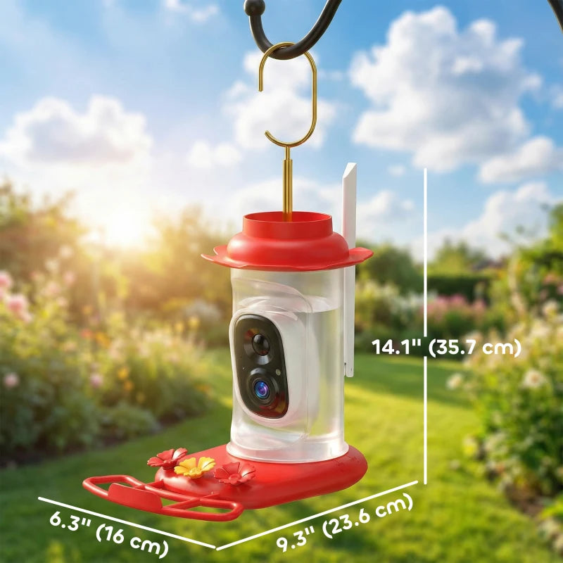 Smart Bird Feeder with Camera, AI Identify 16000+ Birds, 2K HD Live Video, 3W Solar, Instant Arrival Alerts