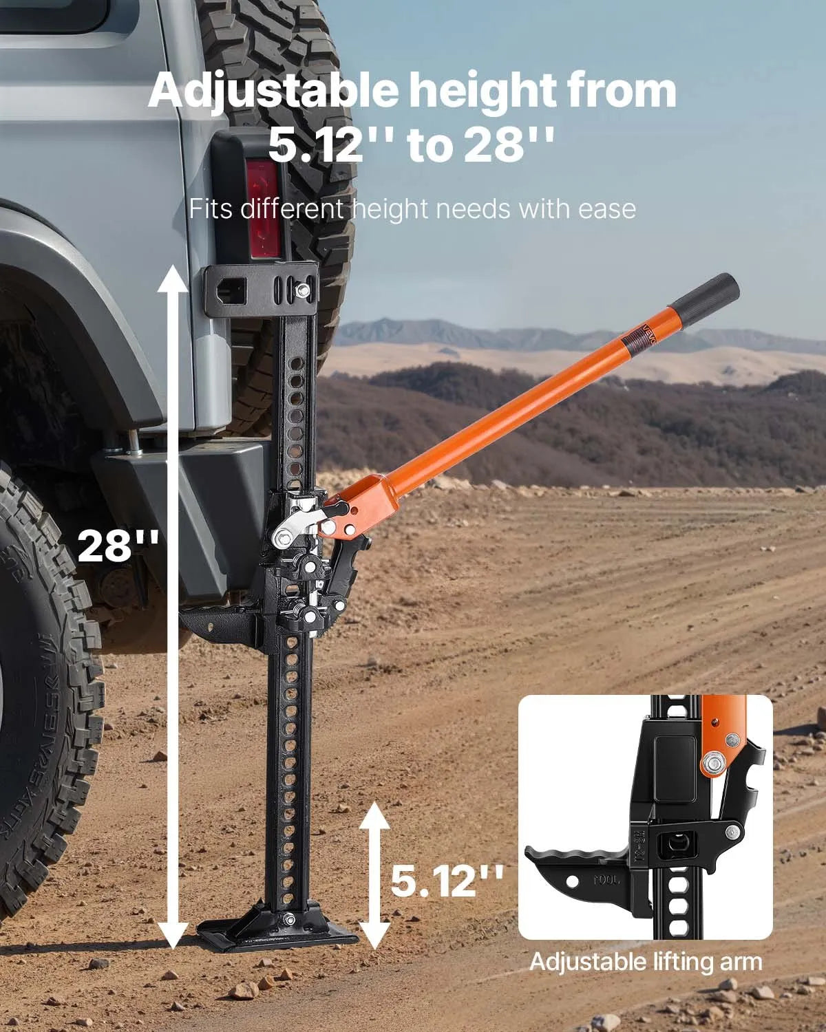 VEVOR 34" Off Road Farm Jack Hoist 7000 Lbs High Lift Tractor Vehicle's Winch