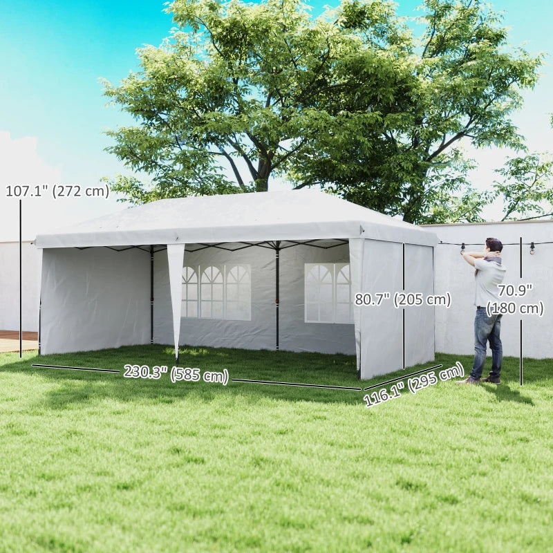 10' x 20' Outdoor Pop Up Canopy Tent Party Tent Instant Shelter W/ Carrying Bag, White