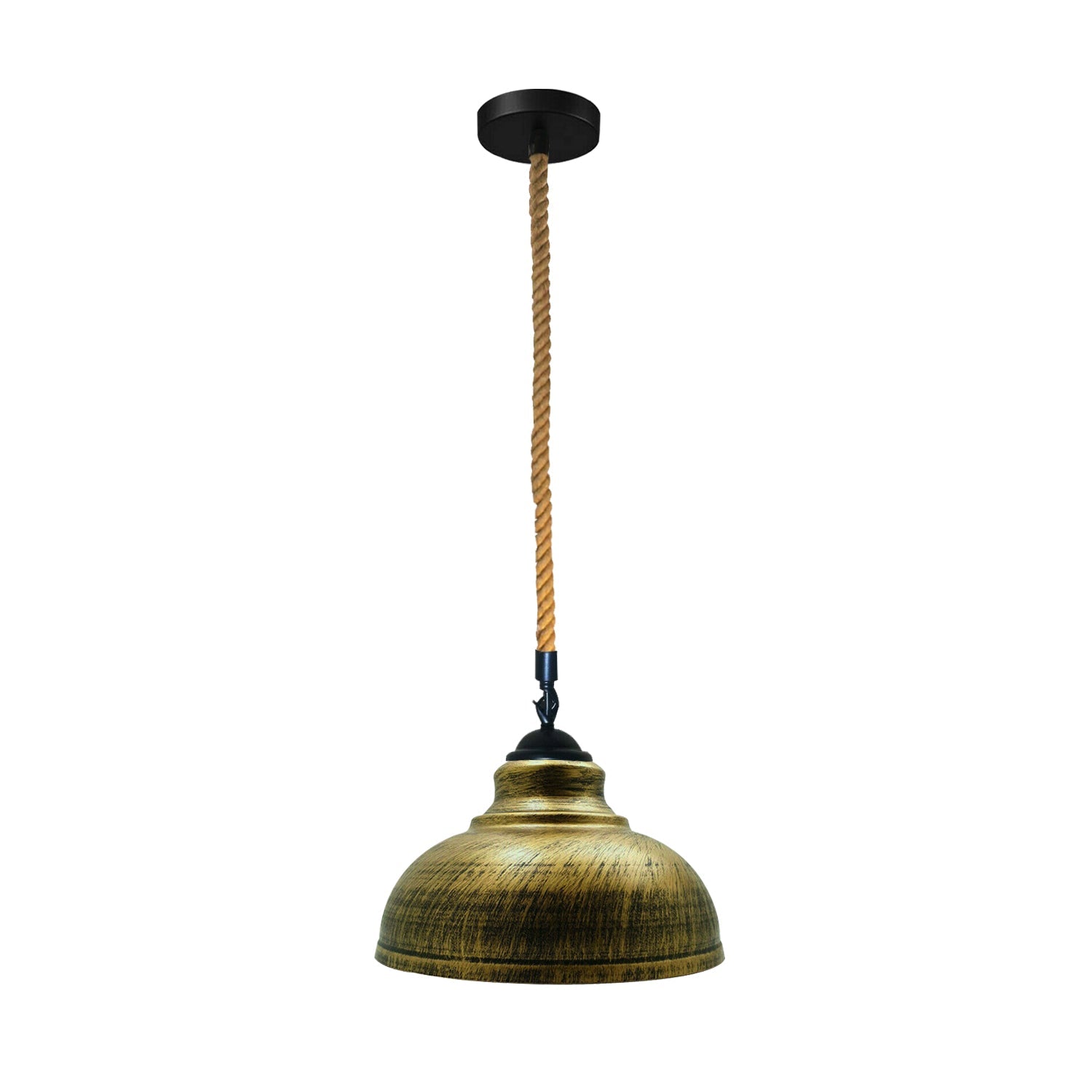 Modern Brushed Brass Hemp Rope Pendant Light~1096