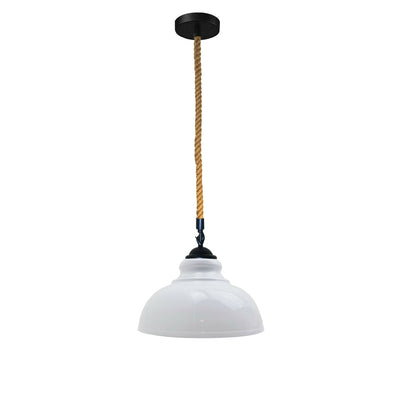 White Curvy shade Hemp Rope Pendant Light ~1103 