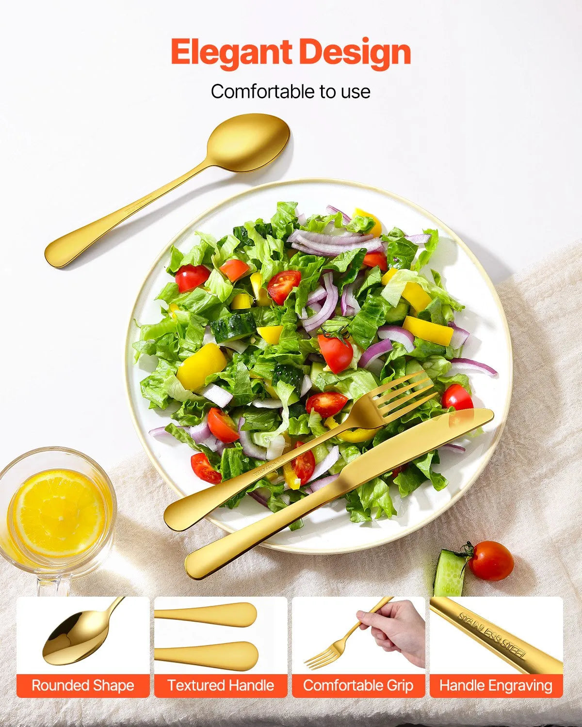 VEVOR 100-Piece Silverware Set Stainless Steel Cutlery Flatware Utensils for 20