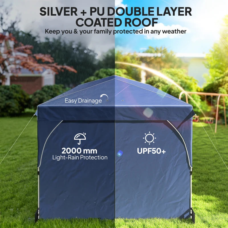 10 x 20 ft Pop Up Canopy Tent with Reflective Strips, UPF 50+ Easy up Instant Canopy with 6 Sandbags, Dark Blue