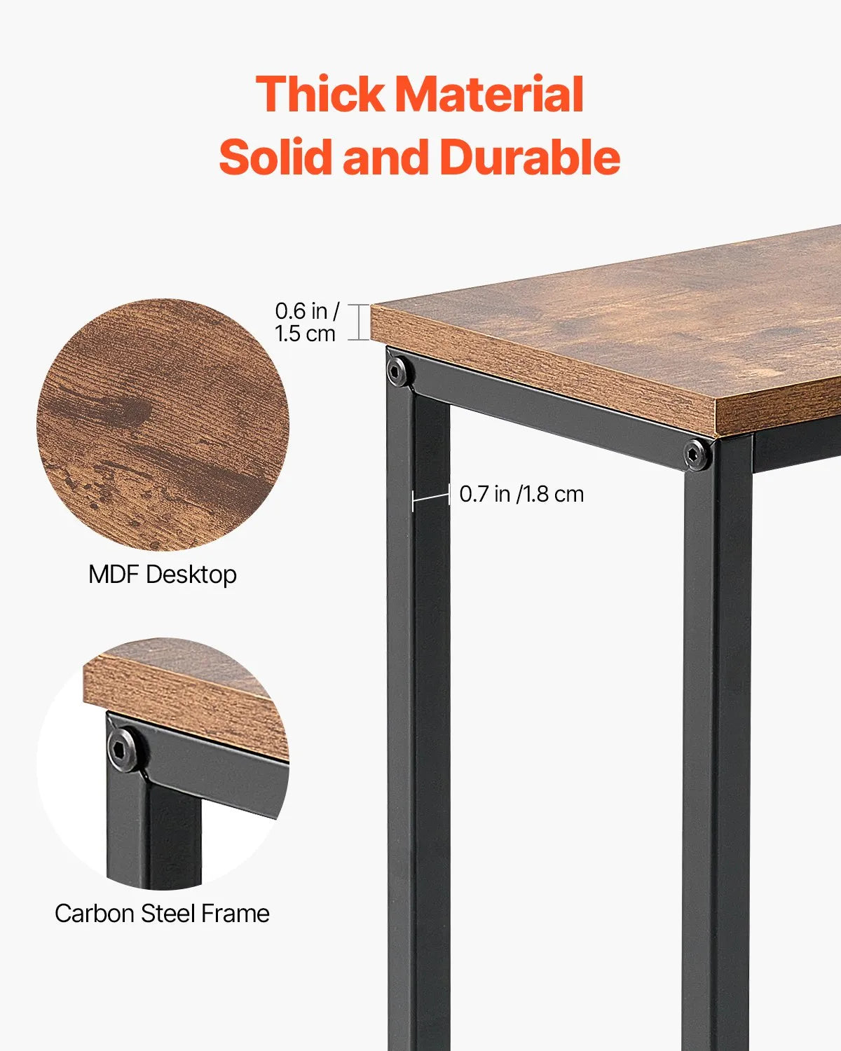 VEVOR Narrow Console Sofa Table Couch Table 2 Pieces for Entryway & Living Room