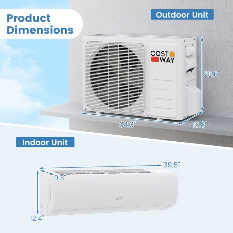 Energy-Efficient 23000 BTU Inverter Mini Split AC/Heater | 1500 sq ft Cooling & Heating, R32 Refrigerant