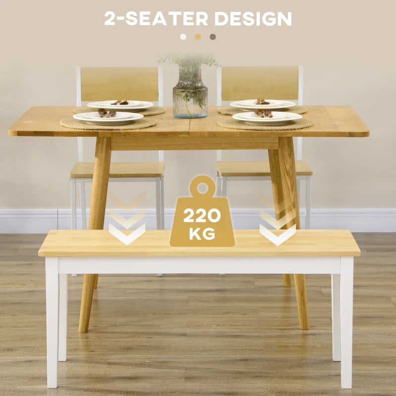 40" Wood Dining Bench for 2 People, Wooden Bench Seat for Kitchen, Dining Room, Entryway, Natural