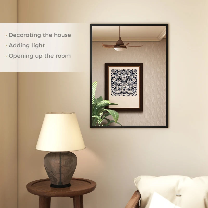 30" x 40" Bathroom Mirror for Wall, Rectangular Mirror for Living Room, Bedroom, Entryway, Black