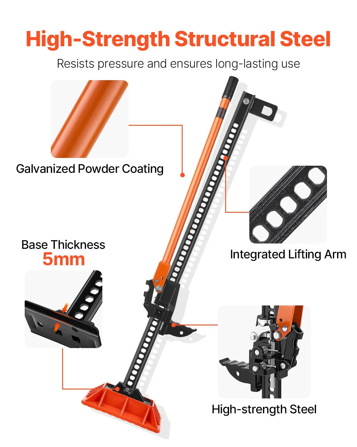VEVOR 60" Off Road Farm Jack Hoist with Base 7000 Lbs High Lift Tractor Vehicle