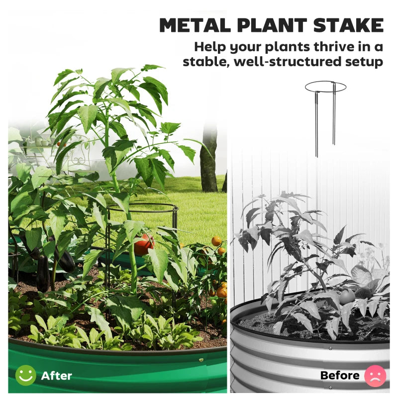 7' x 3' x 1' Large Outdoor Planter Box, Galvanized Raised Garden Bed with Metal Plant Stake, Green