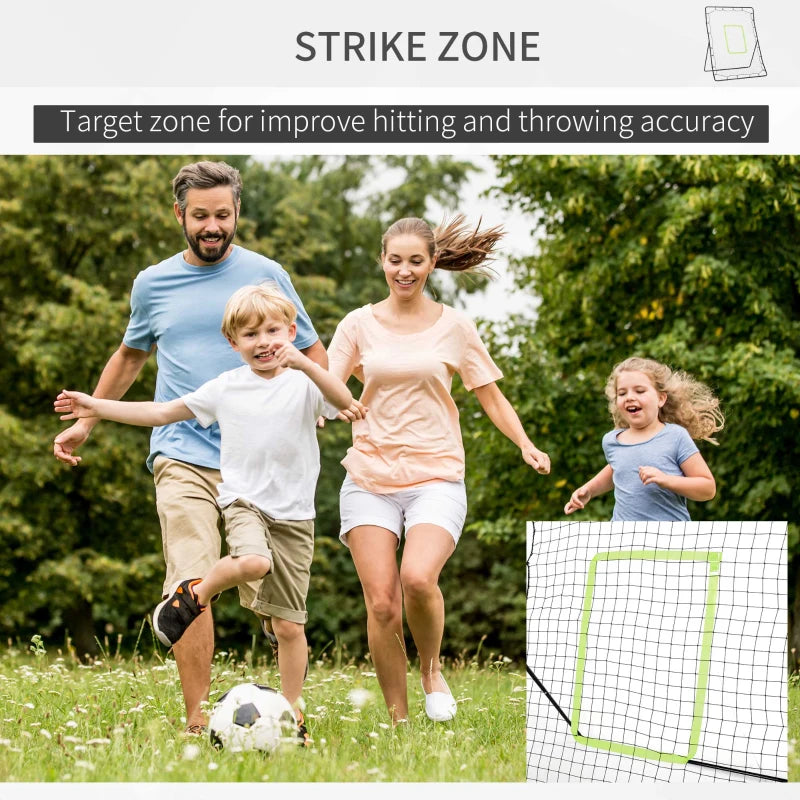 Soozier 4 x 5.7ft Volleyball Rebounder Net with Strike Zone, Baseball Lacrosse Training Net for Pitching and Fielding