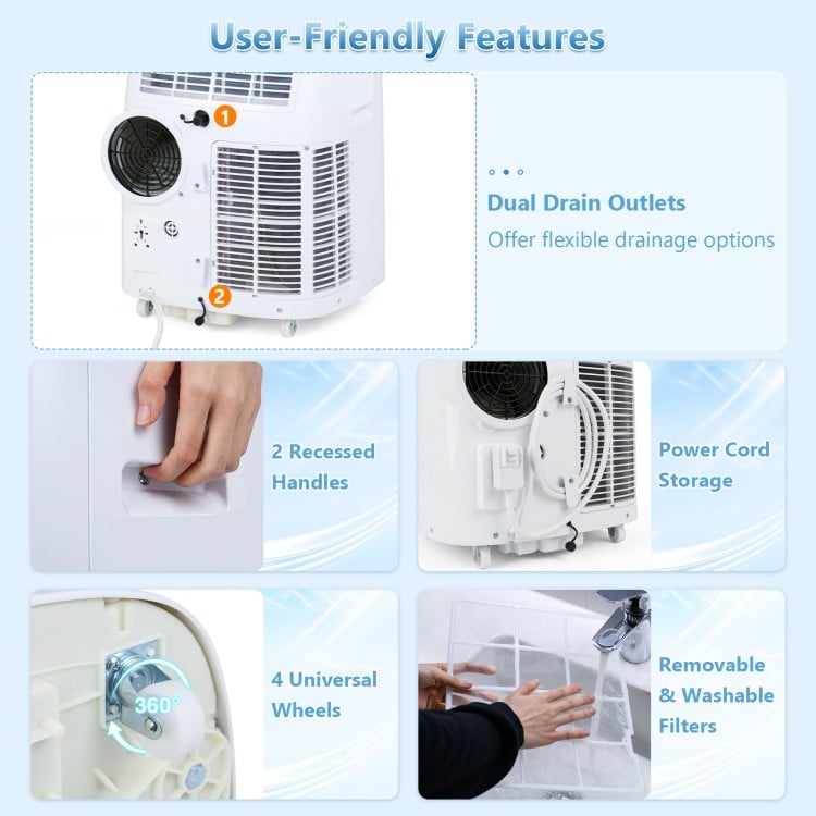 15000 BTU Portable Air Conditioner with APP Control and Fan-White