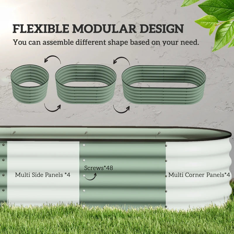5 x 2 x 1.5 FT Galvanized Steel Raised Garden Bed, Metal Garden Bed Planter Box with Safety Edging, Green