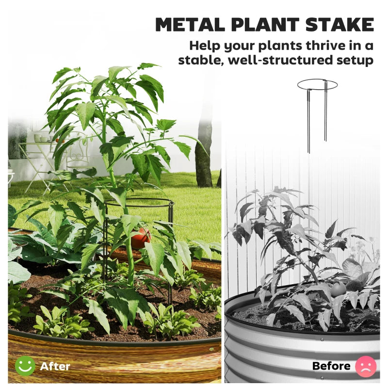 7' x 3' x 1' Large Outdoor Planter Box, Galvanized Raised Garden Bed with Metal Plant Stake, Brown