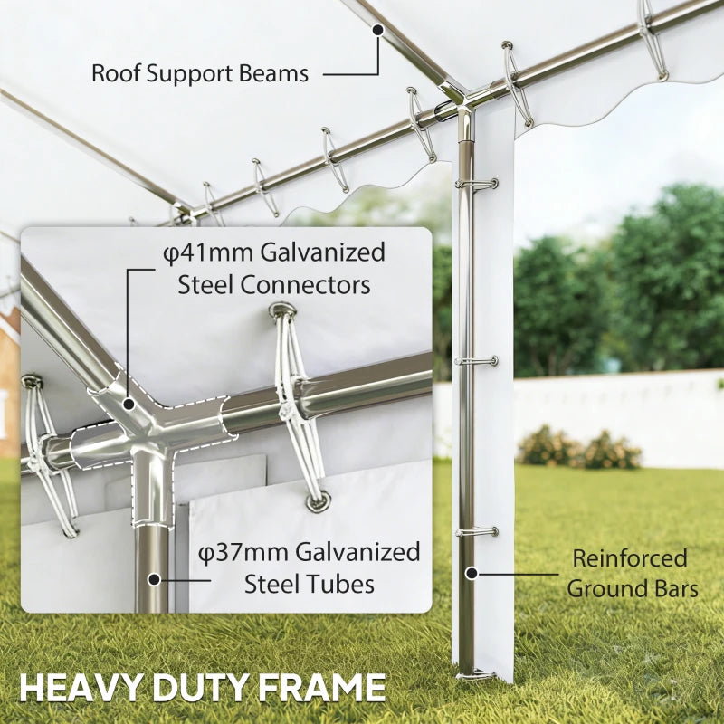 20' x 40' Party Tent Outdoor Canopy Tent with Removable Sidewalls, 12 Windows for Parties, Wedding, Events, BBQ, White