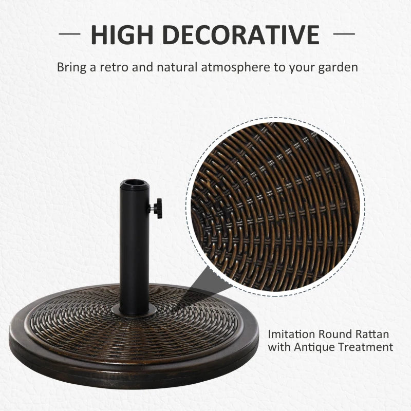 29LBS Offset Patio Umbrella Cement Base Stand Cantilever Parasol Holder Weight, Fits Φ1.4", Φ1.5", Φ1.9", Black