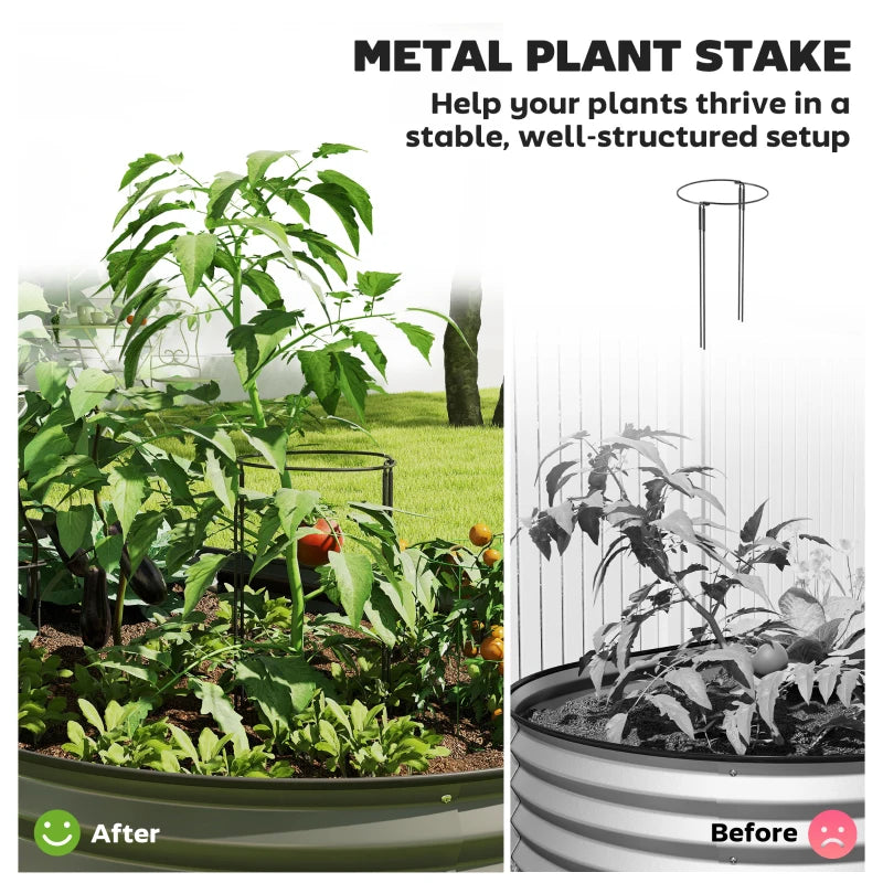 7' x 3' x 1' Large Outdoor Planter Box, Galvanized Raised Garden Bed with Metal Plant Stake, Dark Grey