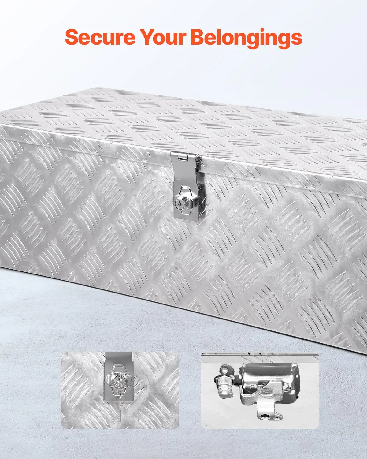 VEVOR 30"x13"x9.6" Heavy Duty Aluminum Truck Bed Tool Box for Pickup RV Silver