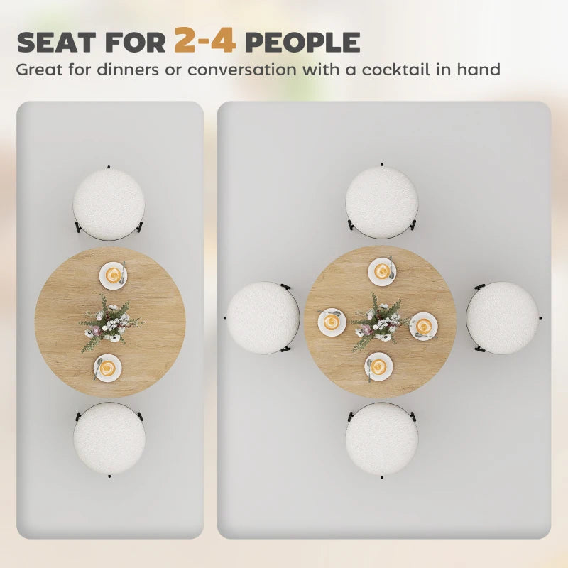 31.5" Industrial Round Dining Table - White Oak