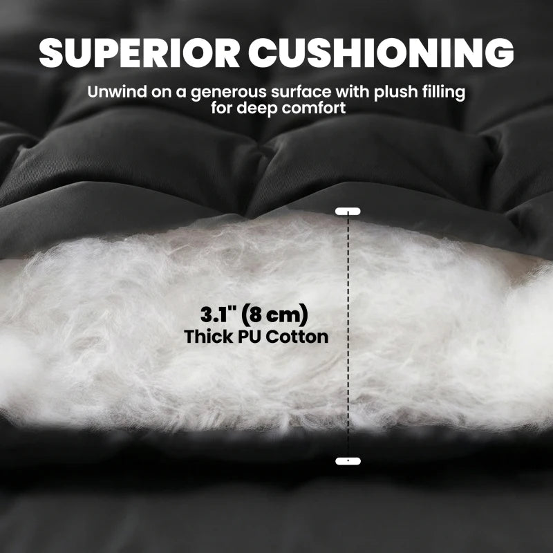 Sleeping Mat, Camping Mattress Pad with Elastic Straps, Black