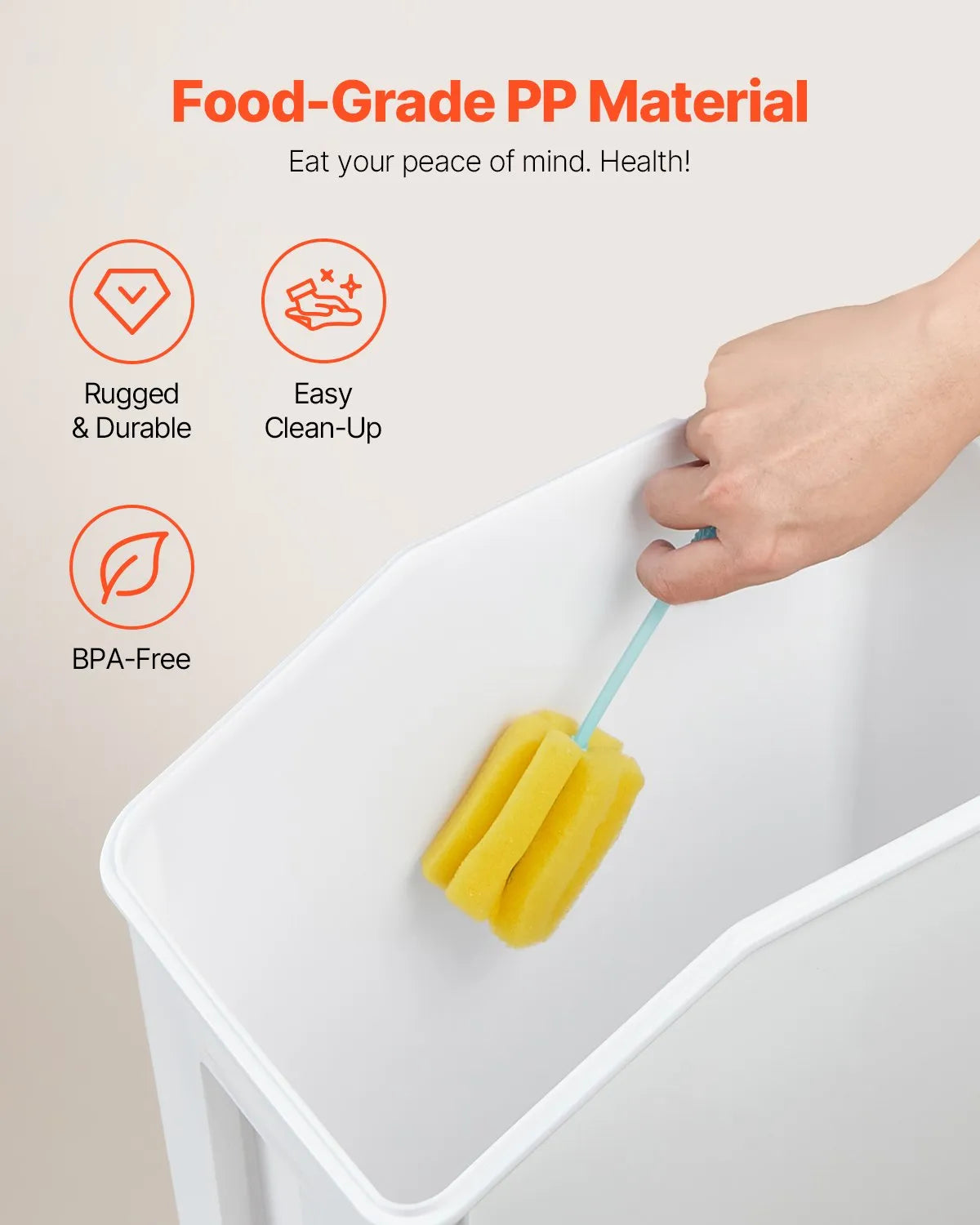 VEVOR 3.5Galx2 + 4.5Galx2 Ingredient Storage Container Airtight Kitchen Bin