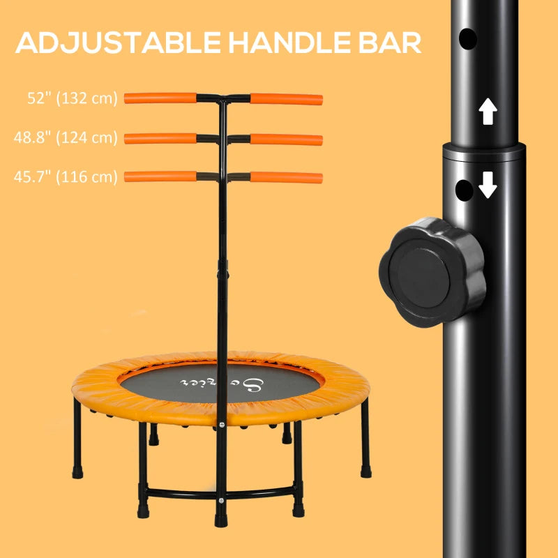 Soozier 39" Mini Exercise Trampoline w/ Adjustable T-Bar Indoor Fitness Rebounder Orange