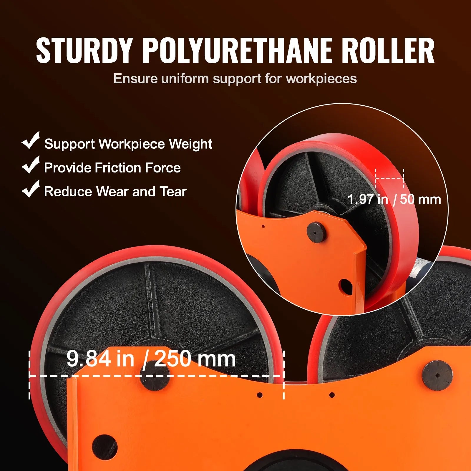VEVOR 110V Turning Rolls Linkage Roller, 1000KG/2205LBS Loading Welding Turning Roll, 25-1400mm Diameter, 80-1600 mm/min Rotary Welding Positioner & Welding Torch Stand for Welding Equipment Support