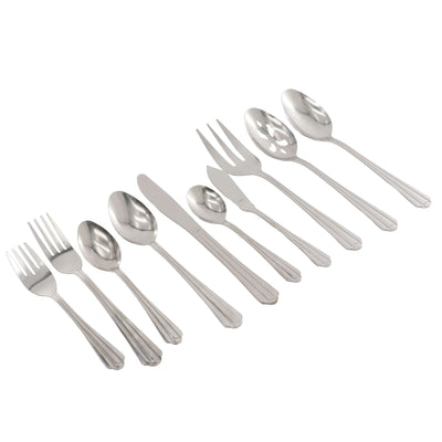 Gibson Taquan 45 Piece Stainless Steel Flatware Set in Silver - Free Shipping 
