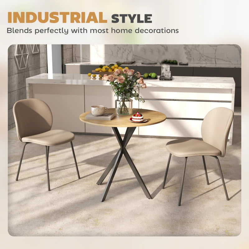 31.5" Industrial Round Dining Table - White Oak