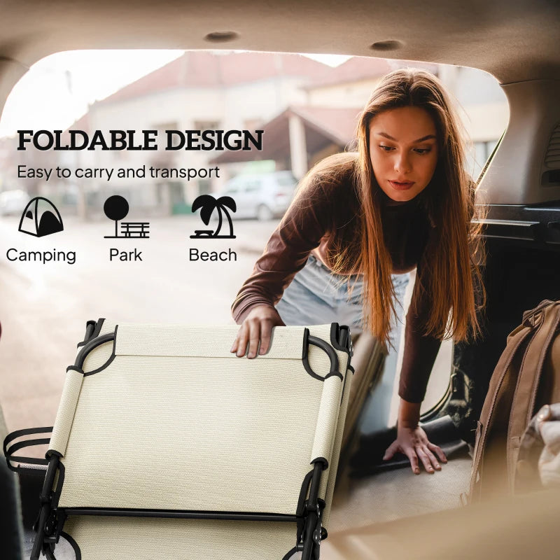 2-Piece Folding Lounge Chairs with Adjustable Backrest, Tanning Chair with Cushion, Side Pocket, Headrest, Beige