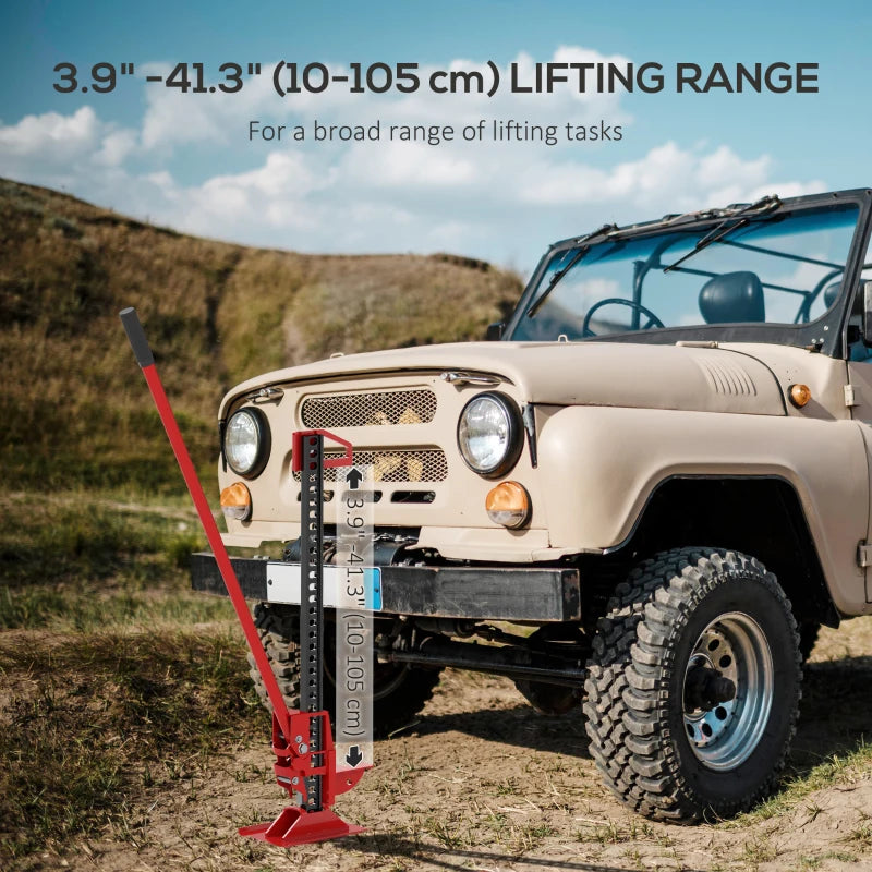 3 Tonne/6600 lb Farm Jack, 48" High Lift Jack for 4x4 Tractors Trucks Agricultural Lifting, Red