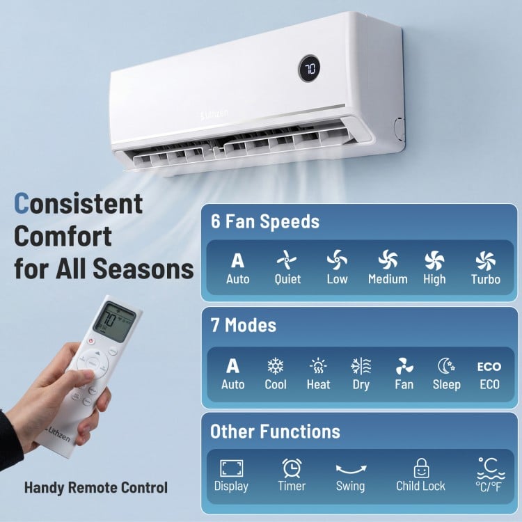 12000 BTU 18.1 SEER2 115V Mini Split Air Conditioner Works with Alexa