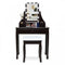 10 LED Lighted Mirror and 3 Drawers Vanity Table Set-Brown