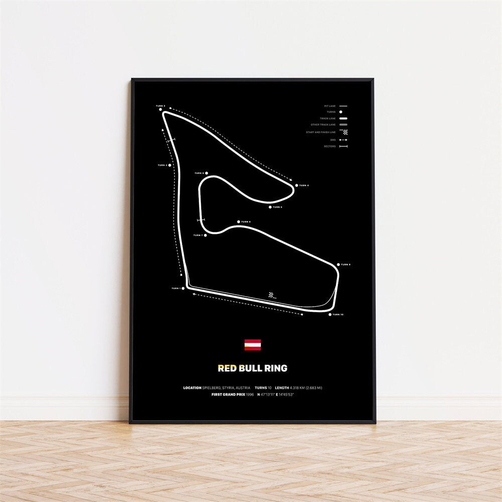 Poster Formel 1 Rennstrecken I Deko Print ohne Rahmen 