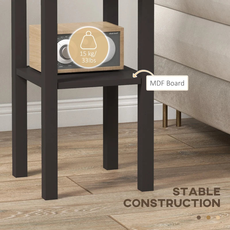 2-Tier Side Table with Drawer and Shelf, End Table for Living Room and Hallway, Coffee