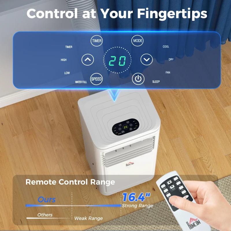 Small Portable AC 8000 BTU, Dehumidifier, Remote Control, 24-Hour Timer, Window Mount Kit for Bedroom, Cream