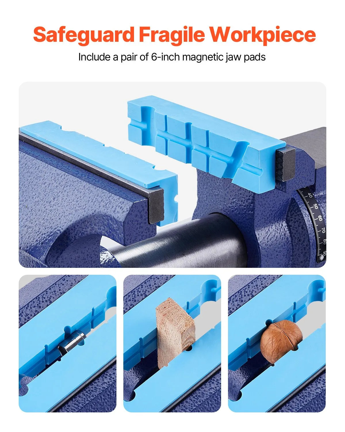 VEVOR 6-1/2" Multi-Purpose Bench Vise Heavy Duty Ductile Iron 360° Swivel Base