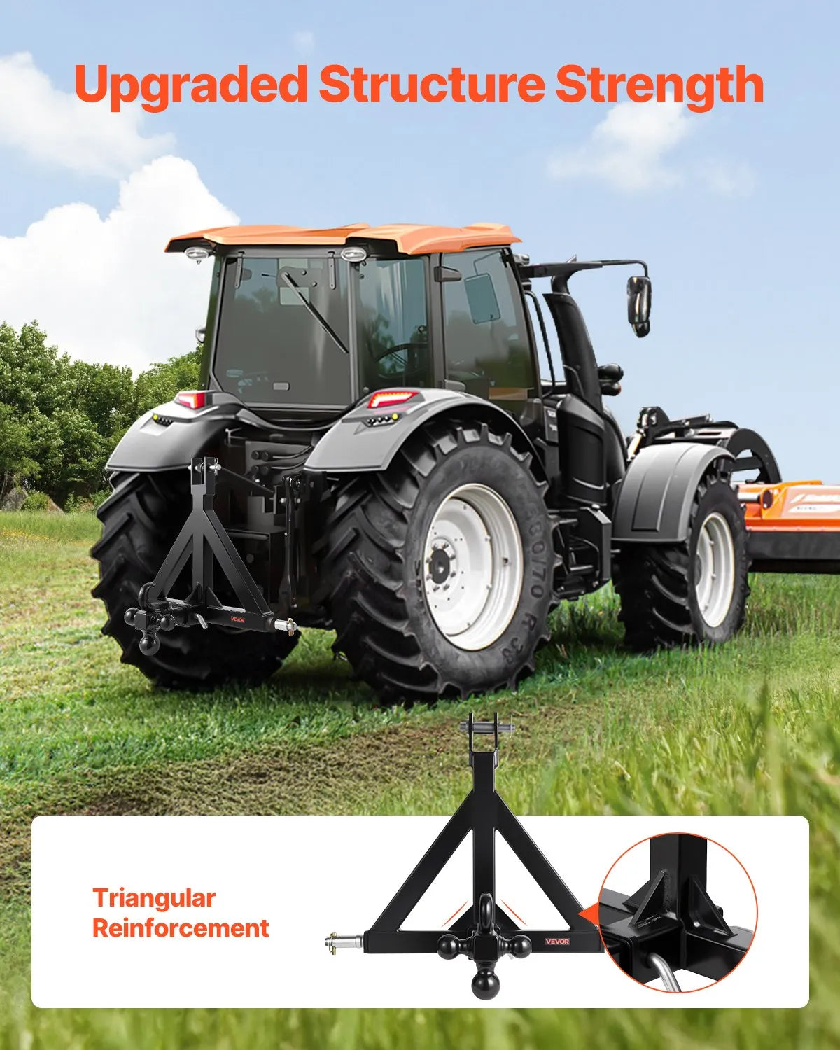 VEVOR 3 Point 2" Trailer Hitch Receiver Tractor Drawbar Quick Hitch Adapter