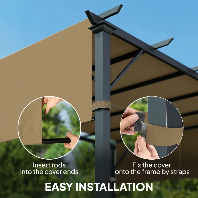 2 Pcs UV Protection Pergola Replacement Canopy, Pergola Shade Cover, Easy to Install, for 10' x 10' Pergola, Sand