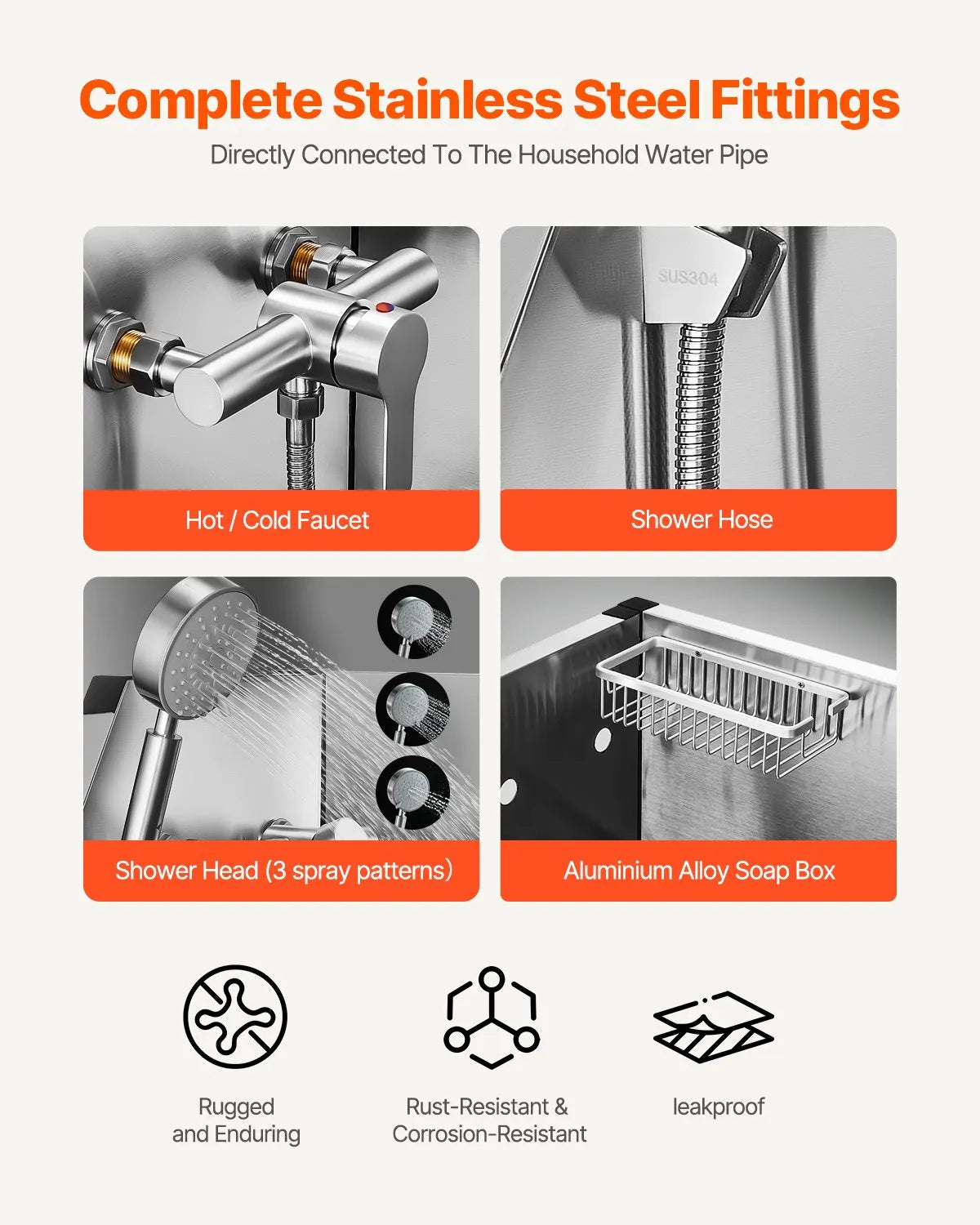 VEVOR 34" Dog Grooming Bath Tub Stainless Steel w Stairs Faucet Left Door