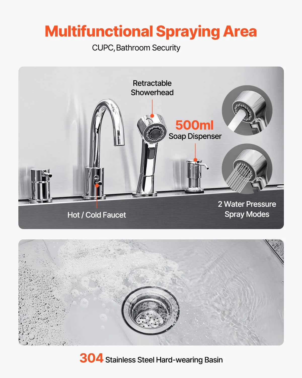 VEVOR 61 Inch Dog Grooming Bath Tub Stainless Steel w Ramp Water Filter Left