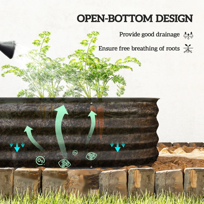 4.9 x 2 x 1ft Galvanized Raised Garden Bed Kit, Metal Planter Box with Safety Edging, Black