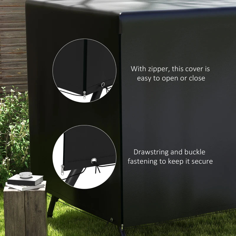 3-Seater Patio Swing Cover, Outdoor Garden Furniture Protection, 85" x 61" x 59", Black