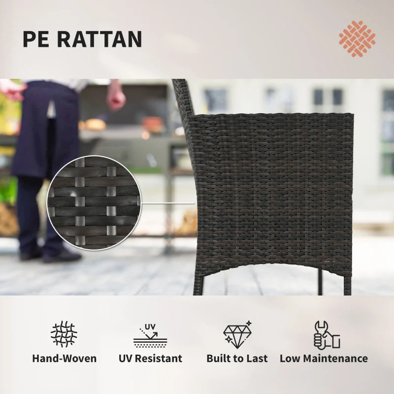 4 Pieces Wicker Outdoor Balcony Furniture Set Rattan Patio Furniture Set with Loveseat Chairs Glass Coffee Table Navy Blue